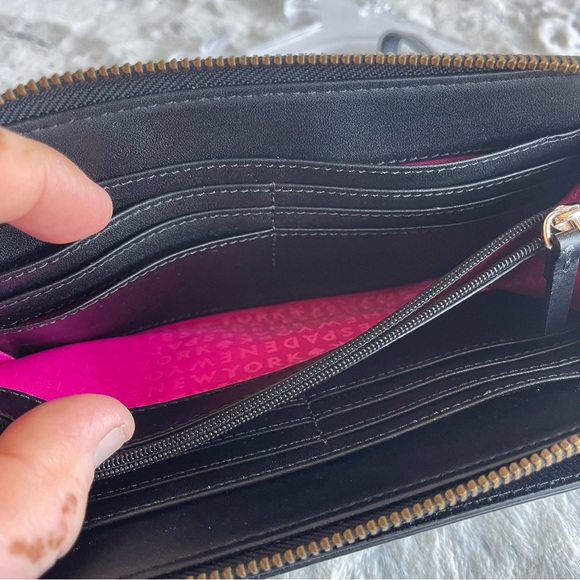 Kate Spade Black Leather Wallet Wristlet - Picture 14 of 16